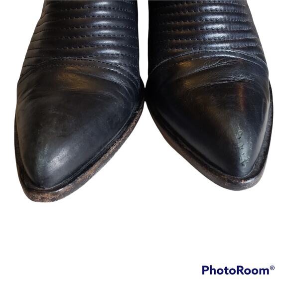 Rachel Zoe Boots Ankle Womens 8.5 Liam Buckle Leather Moto Pointed Toe Booties - Picture 5 of 12